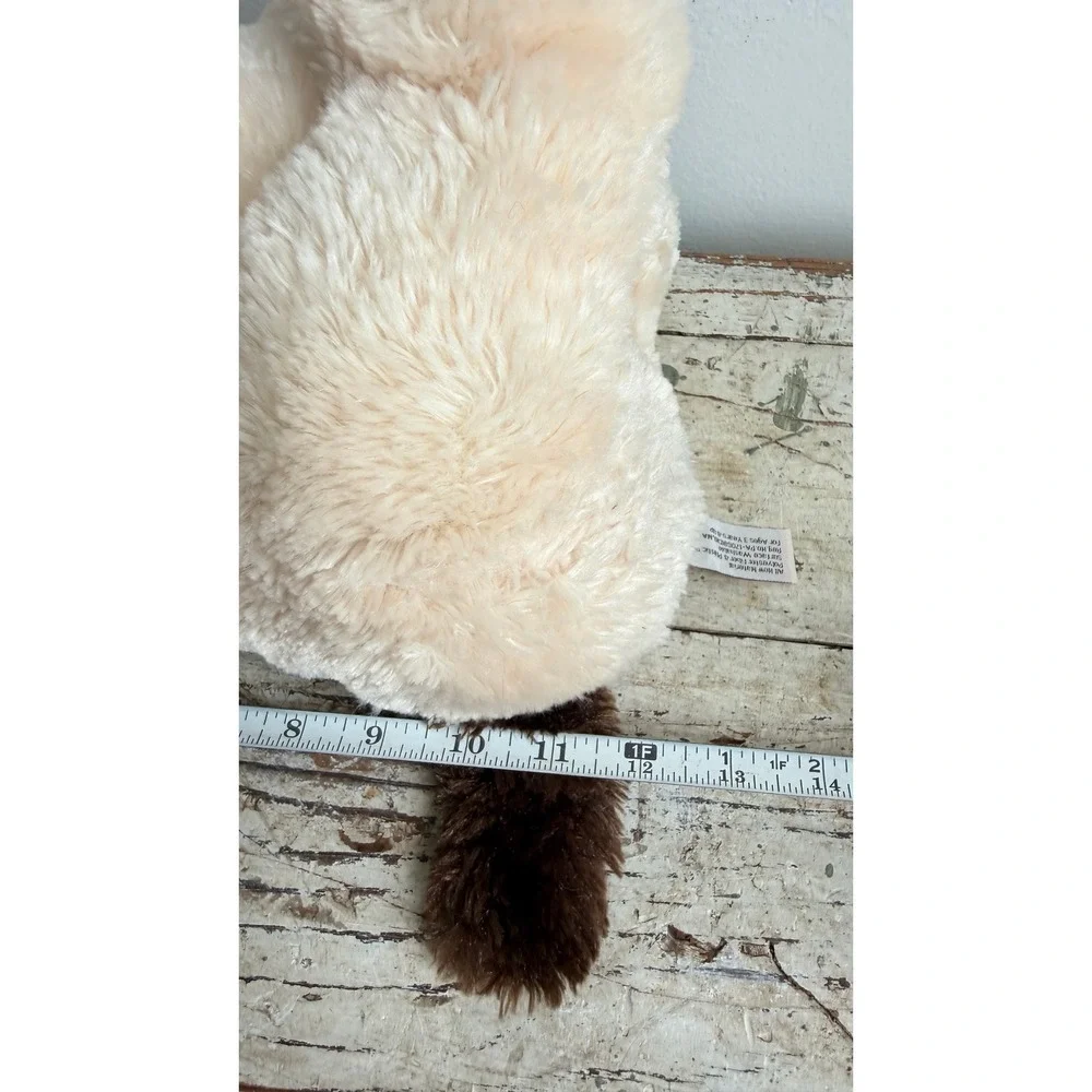 Hugfun International Winter Dog Plush Cream Brown Knit Hat Scarf Toy